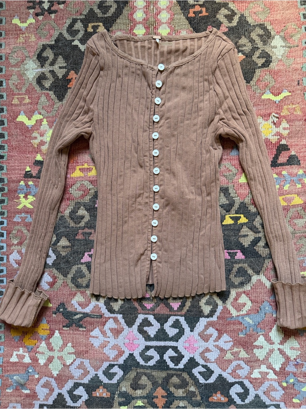Ribbed Button-Front Women's Sweater - free people